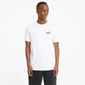 Image of Womens PUMA Essentials Small Logo Mens T-Shirt, White, Clothing