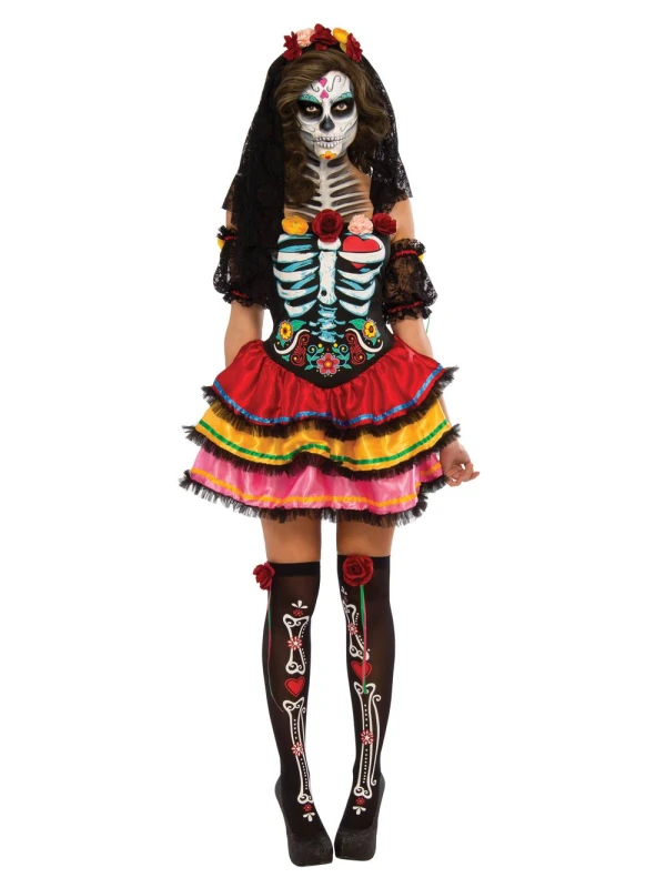 Image of (Large) Day of the Dead Senorita Costume