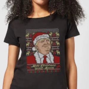 Image of Make Christmas Great Again Womens Christmas T-Shirt - Black - 3XL - Black