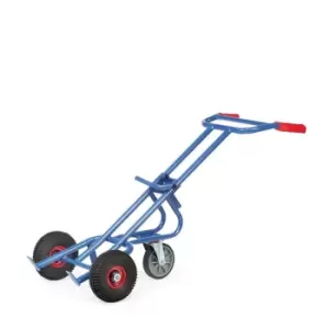 Image of Fetra Steel Drum Trolley - 2 Pneumatic Tyres And 1 Solid Wheel - 300kg