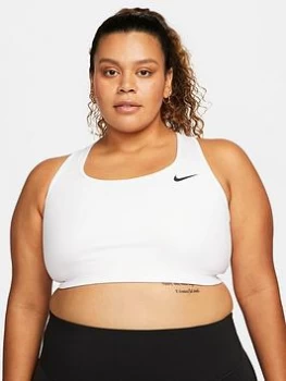 Image of Nike Curve Medium Support Swoosh Bra - White, Size 18-20=1X, Women