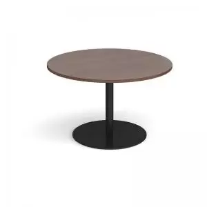 Image of Eternal circular boardroom table 1200mm - Black base and walnut top