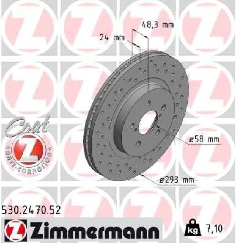Image of ZIMMERMANN Brake disc ZIMMERMANN 530.2470.52