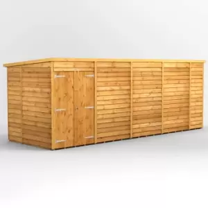 Image of 18X6 Power Overlap Pent Windowless Double Door Shed