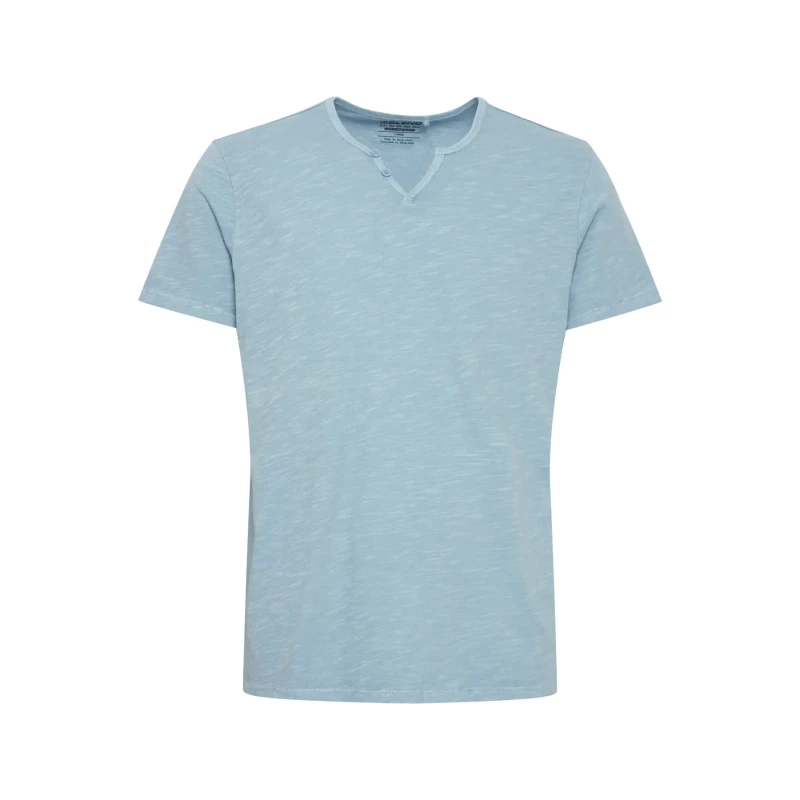Image of Blend Split neck T-Shirt Blend Aston Regular fit Bleu Unisex L