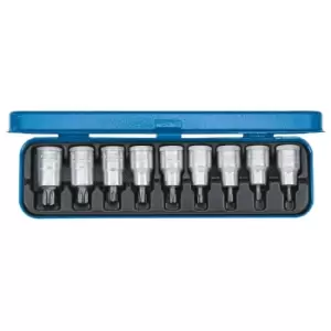 image of Gedore Screwdriver bit socket set 1/2" 9 pcs TORX T20-60