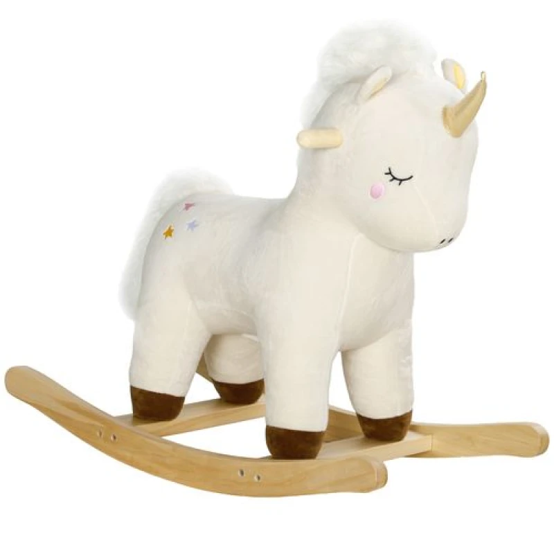 Image of AIYAPLAY Rocking Horse with Unicorn Design - Sound - for 2-4 Years Old - White TJ Hughes 5061025034024