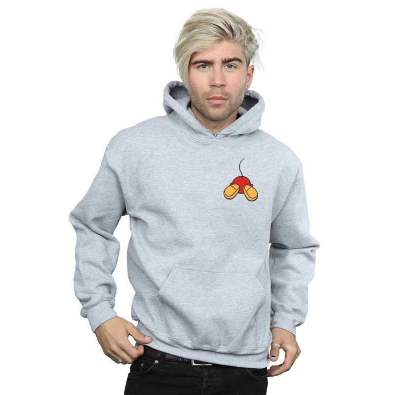 Image of Disney Men Mickey Mouse Backside Breast Print Hoodie in Grey Size: large Grey L Male 5059114694686