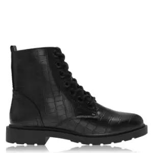 Image of Spot on On Pu Ankle Boot - Black