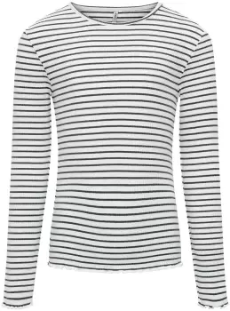 Kids Only Gila LS ribbed top Long-sleeve Shirt white blue