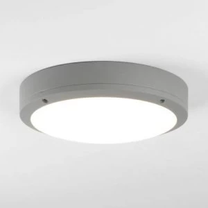 Image of LED 1 Light Outdoor Wall Light Textured Painted Silver IP54