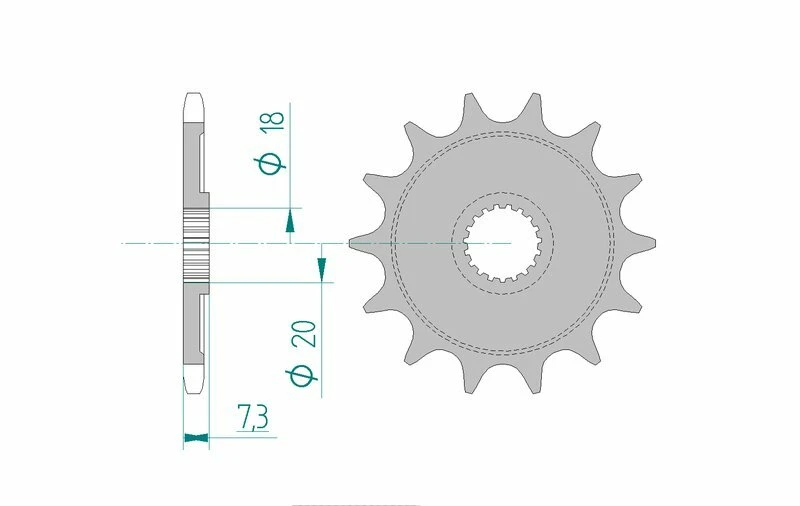 Image of AFAM Steel Standard Front Sprocket 20206 - 520