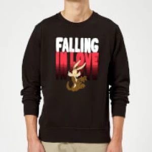 image of Looney Tunes Falling In Love Wile E. Coyote Sweatshirt - Black