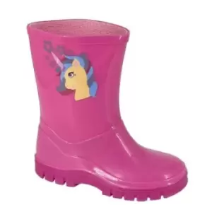 image of StormWells Girls Fantasy Unicorn Wellington Boots (3 UK Child) (Pink)