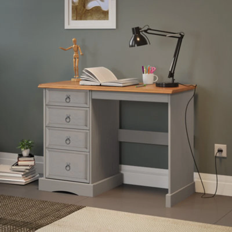 Image of MERCERS FURNITURE Corona Grey Wax Dressing Table 5060765290318