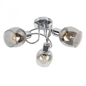 image of Zarah 3 Way Swirl Ceiling Light in Chrome