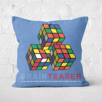Image of Brain Teaser Trio Rubik's Cube Repeat Pattern Square Cushion - 50x50cm - Soft Touch