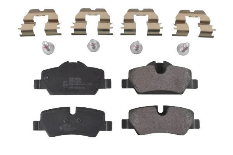 Image of SWAG 11 11 6290 Brake pad set Rear Axle, prepared for wear warning indicator, with fastening material Brake Pad Set,disc brake (402)