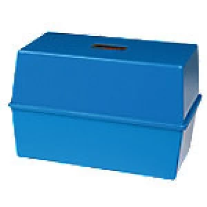 image of Card Index Box CP012VKBLU 250 Cards Blue 20.3 x 13.7 x 12.7 cm