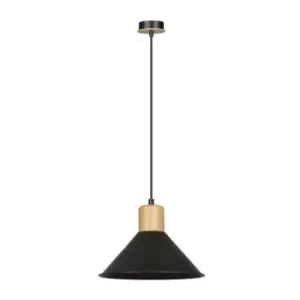 Image of Rowen Black Dome Pendant Ceiling Light 1x E27