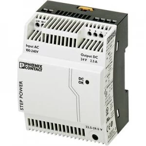 Phoenix Contact STEP-PS/1AC/24DC/2.5 Rail mounted PSU (DIN) 24 V DC 2.75 A 60 W 1 x