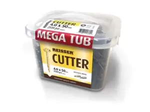Image of Reisser 8221460MT 4.0 x 60mm Cutter Csk Pozi Yellow Woodscrews Mega Tub 2000pc