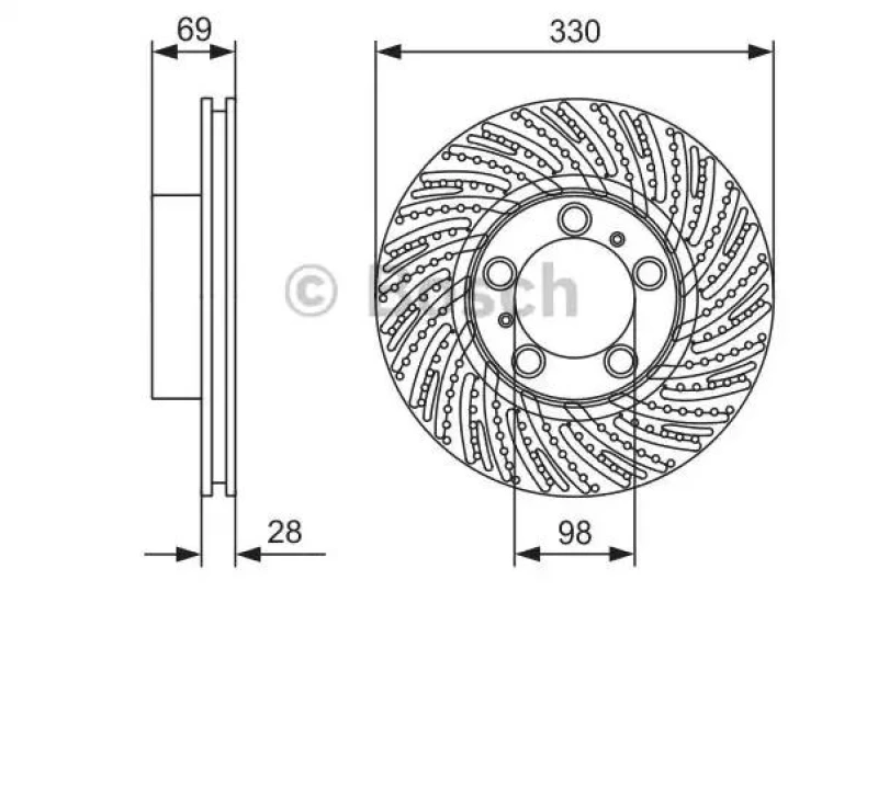 Image of Bosch 0 986 479 D25 Brake disc Vented, Coated, High-carbon, with bolts/screws Brake Disc (82)