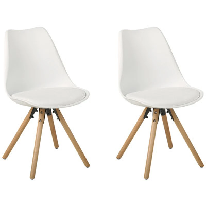 Image of Beliani Set Of 2 Dining Chairs Dakota White