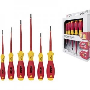 image of Wiha SlimFix electric VDE Screwdriver set 6 Piece Slot, Phillips