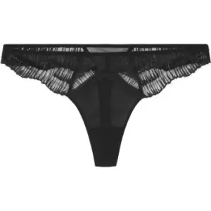 Image of CALVIN KLEIN Linear Lace Thong - Black