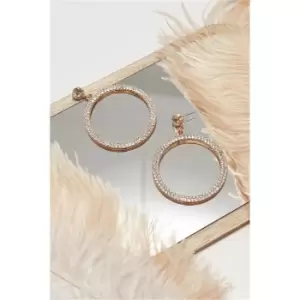 I Saw It First Gold Diamante Circle Stud Earrings - Metallics