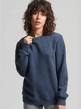 Image of Superdry Vintage Logo Emb Crew Sweatshirt -blue, Blue, Size 8, Women