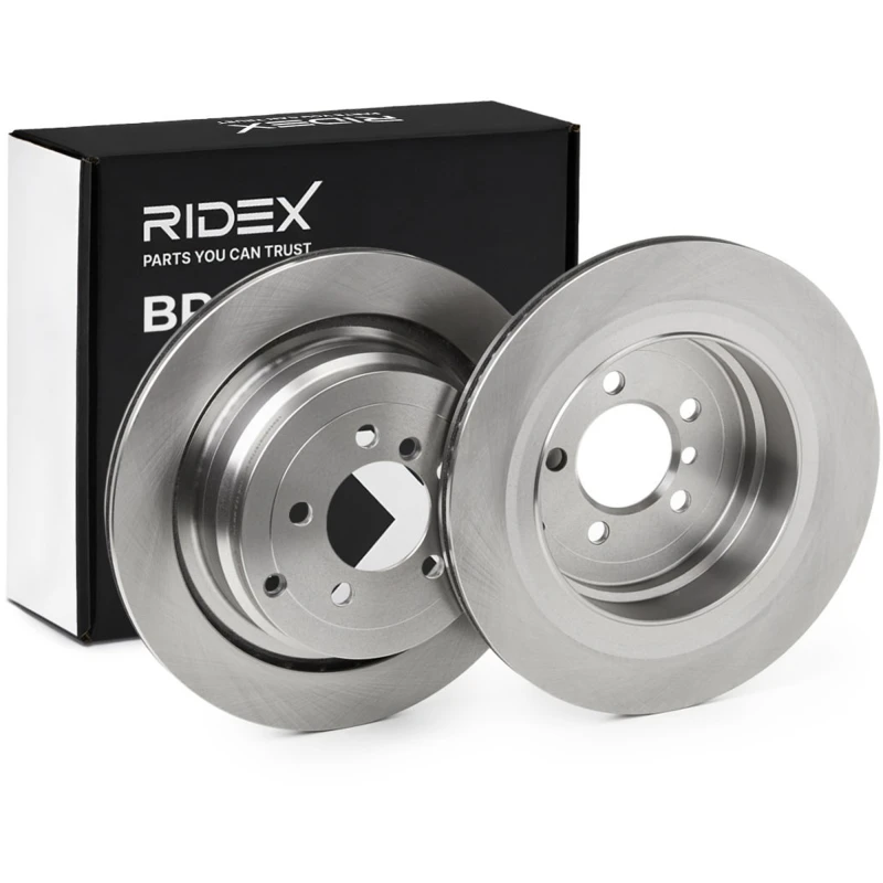 Image of RIDEX 82B1210 Brake disc Rear Axle, Vented, Cast Iron, Uncoated, Untreated, without bolts/screws Cast Iron Brake Disc (82)