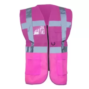 image of Yoko Hi-Vis Premium Executive/Manager Waistcoat / Jacket (L) (Pink)