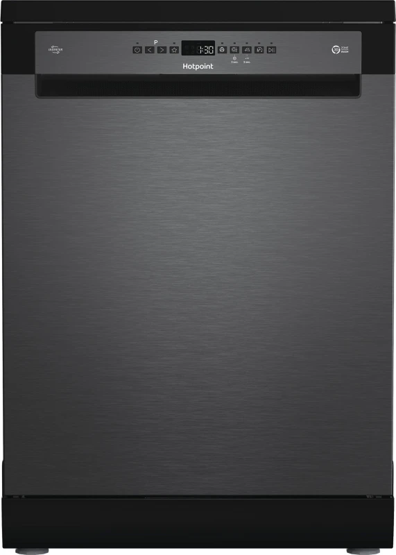 Image of Hotpoint H8F HP51BS UK Full Size Dishwasher - Black Steel - B Rated, Black
