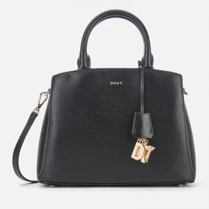 Image of DKNY Womens Paige Medium Satchel - Black/Gold