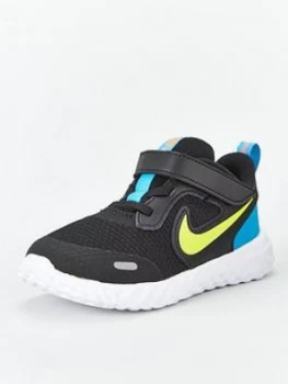 image of Nike Revolution 5 Infant Trainers - Black/Yellow