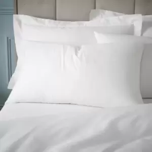 Image of Plain Dye 100% Egyptian Cotton 180 Thread Count Standard Pillow Case, White, Pair - Bianca