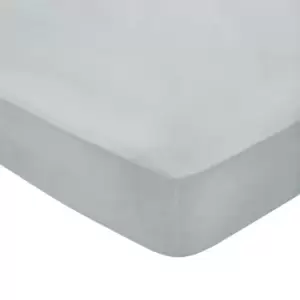 Image of Bedeck of Belfast Fine Linens 300 Thread Count Egyptian Cotton Super Kingsize Fitted Sheet, Silver