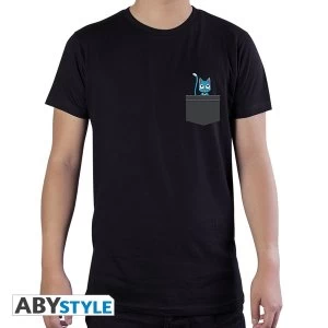 Image of Fairy Tail - Pocket Happy Mens Large T-Shirt - Black
