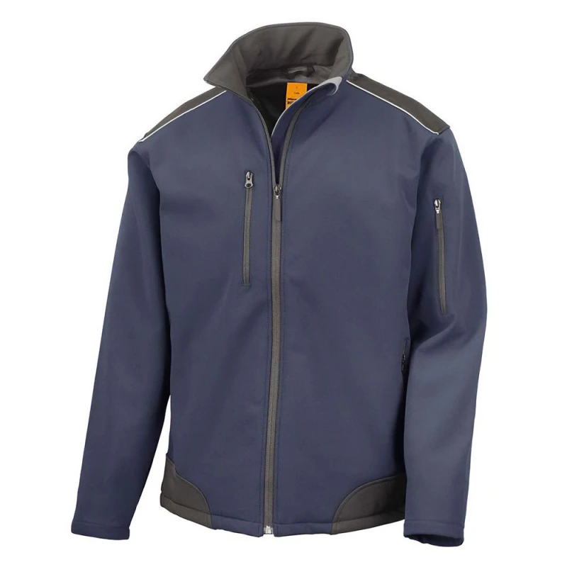 Image of Result Result Men Work Guard Ripstop Soft Shell Jacket in Navy Size: Small Navy S Male 5063470949670