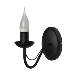 image of Malbo Candle Wall Lamp Black 25cm