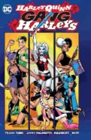 Image of harley quinn and her gang of harleys