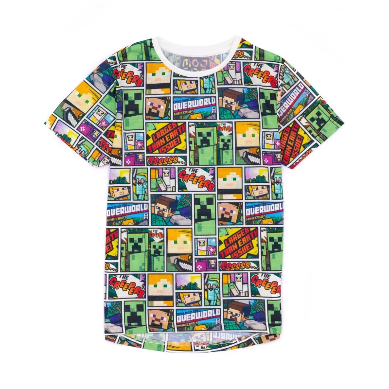 Image of Minecraft Short Sleeved T-Shirt Black unisex