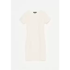 Missguided Ss Crew Neck Mini Dress Towelling - White