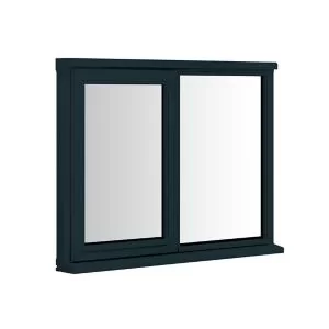 image of Clear Double Glazed Anthracite Grey Timber Top Hung Window, (H)1195mm (W)625mm