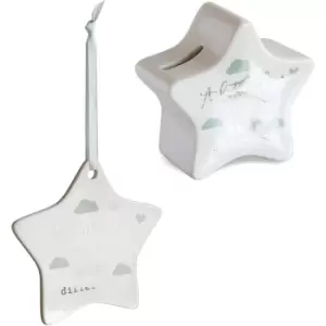 Image of Said with Sentiment Childrens Star Money Box & Hanging Star Decoration 7031 Little Love
