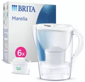 Image of BRITA Marella Water Filter Jug Half year pack White 2.4L