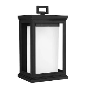Image of 1 Light Outdoor Medium Wall Lantern Light Black IP44, E27