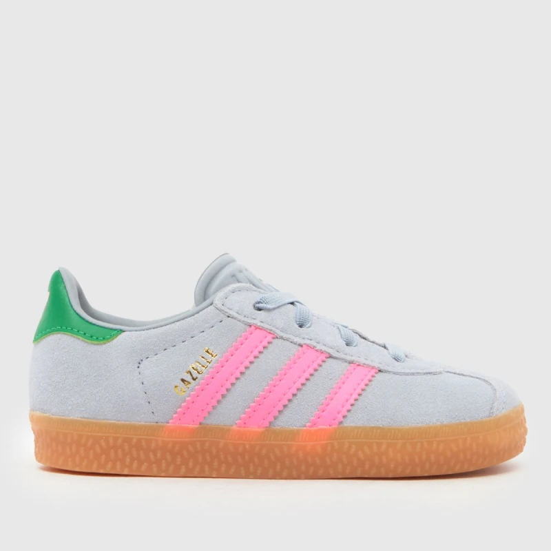 Image of adidas Silver Gazelle Girls Toddler Trainers Silver UK 9 (EU 26½)
